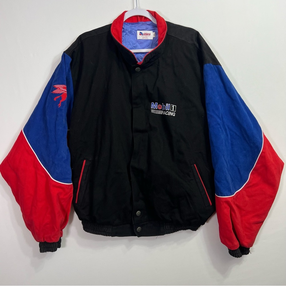 NASCAR Mobil 1 Racing Team Jeremy Mayfield #12 Black Snap Button Jacket 2XL XXL